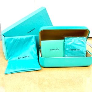 Original Tiffany & Co. Sunglasses Case with Pouch & Lens Cloth.